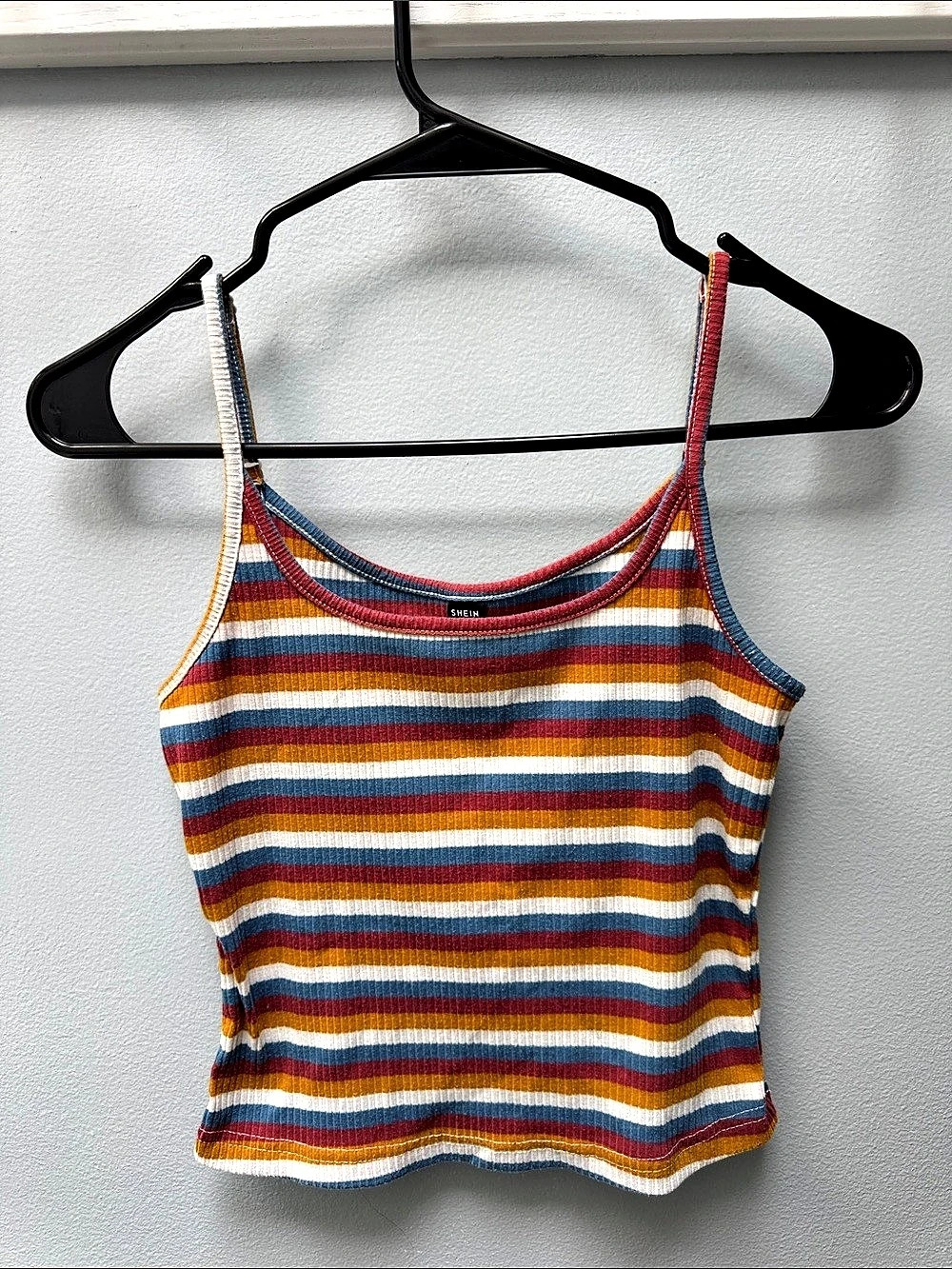 SHEIN Multicolor Striped Ribbed Knit Cami Top XS
